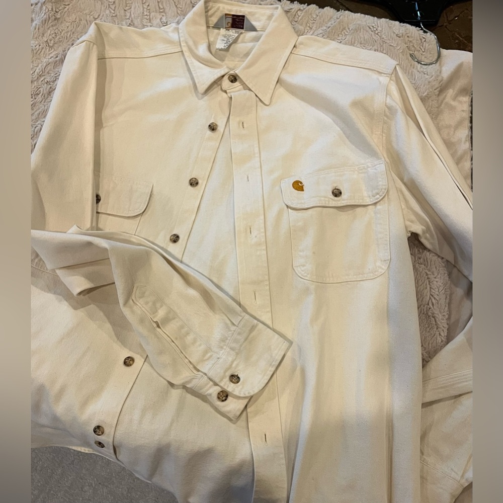 Carhartt Rugged outerwear button down shirt.  AMERICAN MADE. Large regular